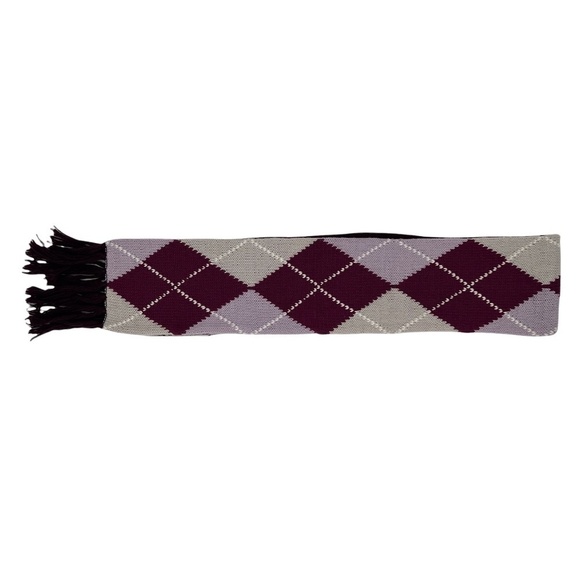 New York & Co. Purple Argyle Fringe Scarf - Picture 9 of 10